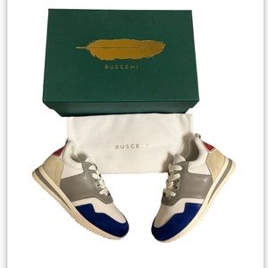 - New $495 Buscemi kids shoes Ventur white trio size 27